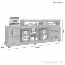 Rack Bem Ti Vi c/Painel Jaspe - DV9 Ecommerce