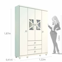 Roupeiro Delicato - 4 Portas c/Pés - DV9 Ecommerce