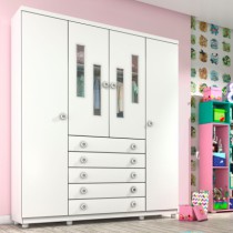 Roupeiro Evolution - 4 Portas c/Pés - DV9 Ecommerce