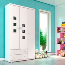 Roupeiro Fratello - 3 Portas c/Pés - DV9 Ecommerce