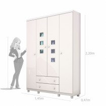 Roupeiro Fratello - 4 Portas c/Pés - DV9 Ecommerce