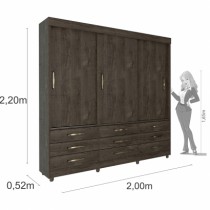 Roupeiro Chicago - 3 Portas c/Pés - DV9 Ecommerce