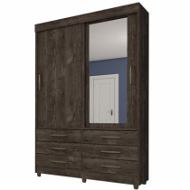 Roupeiro Chicago - 2 Portas c/Espelho e Pés - DV9 Ecommerce